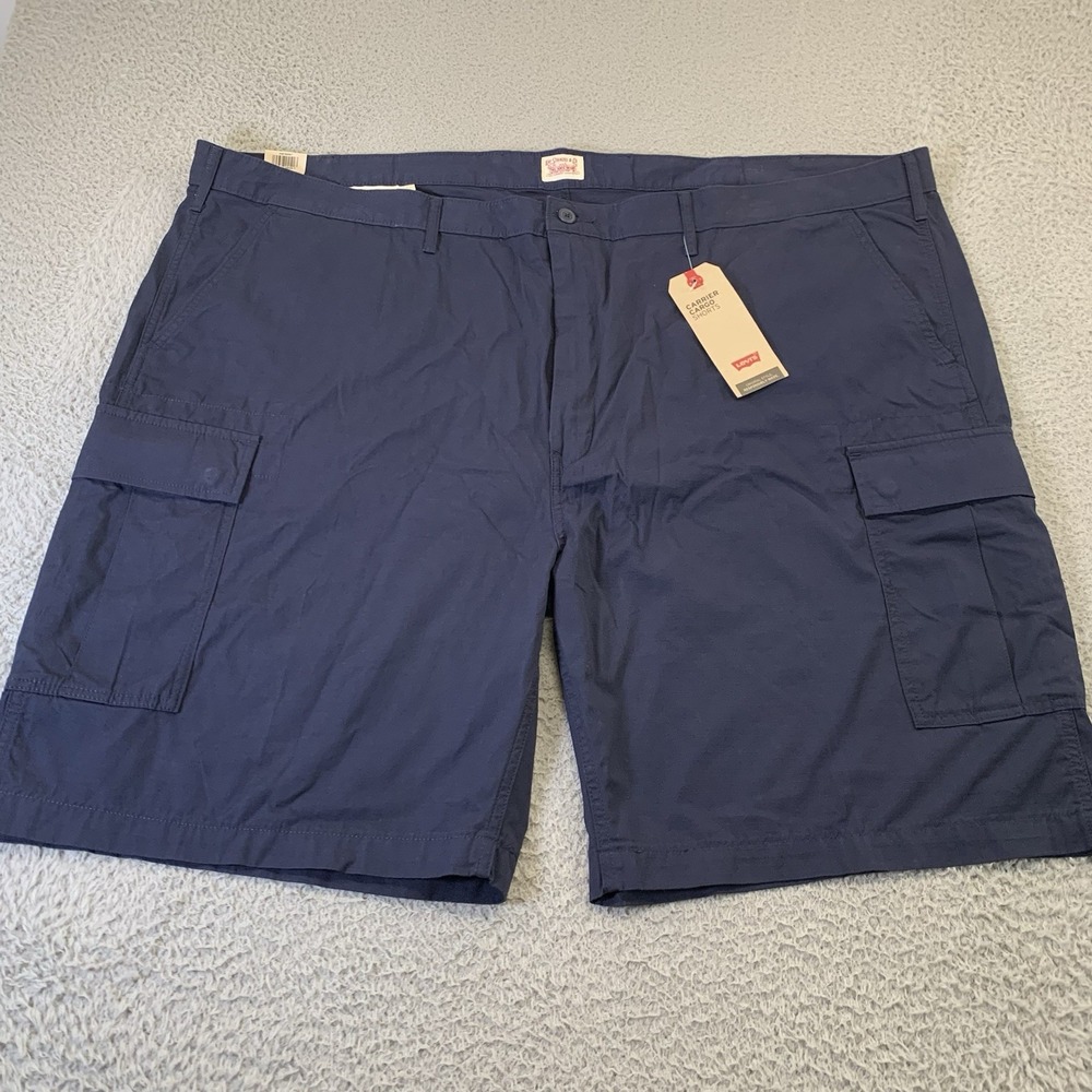Levis Ripstop Cargo Shorts Mens 54 Big & Tall Navy‎ Blue NWT Carrier 10" Inseam